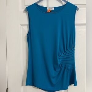Women’s tank top blouse with frilled/bunch sew design